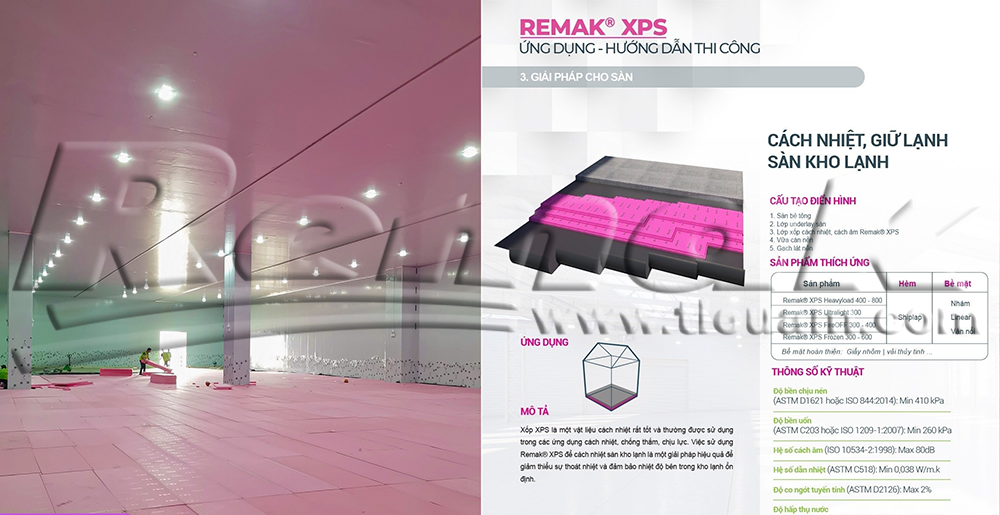 Remak® XPS được sử dụng để cách nhiệt sàn kho lạnh tại Công ty BW Industrial Hải Phòng
