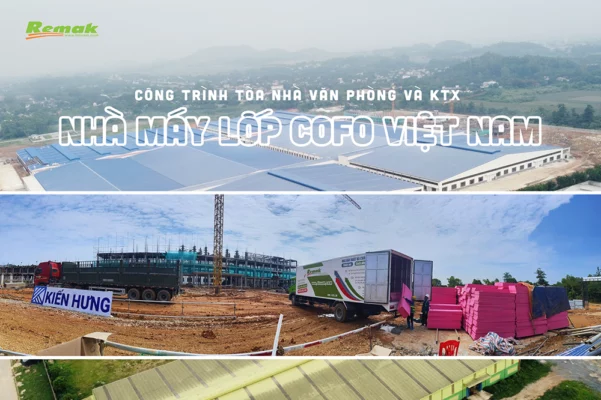 Xốp Remak® XPS được sử dụng để cách âm, cách nhiệt trần và vách Nhà máy Lốp xe COFO Việt Nam