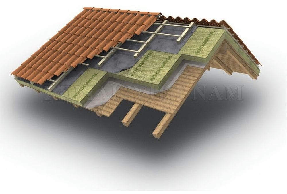 Ưu điểm của bông khoáng Rockwool cho mái nhà