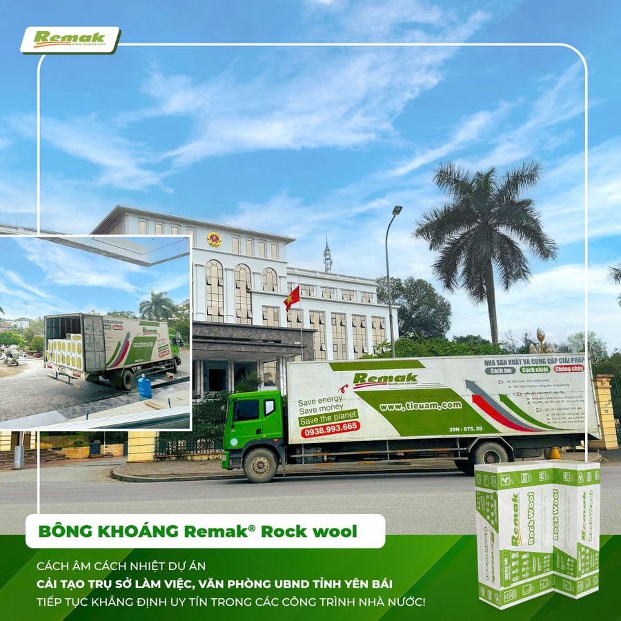 Bông khoáng cách âm cho dự án UBND Tỉnh Yên Bái