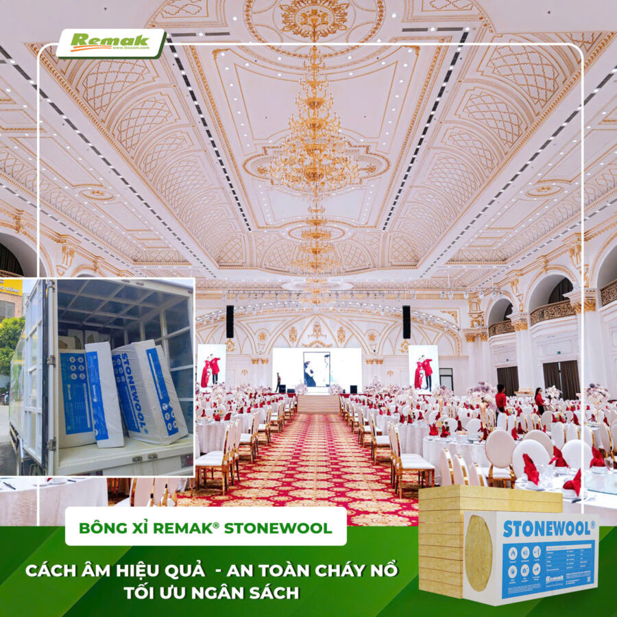 Bông khoáng xỉ - cách âm chuyên nghiệp cho trung tâm tiệc cưới sen vàng