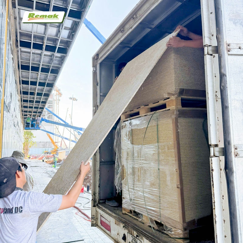 6000m tấm len gỗ tiêu âm được giao hàng tới công trình một cách nhanh chóng